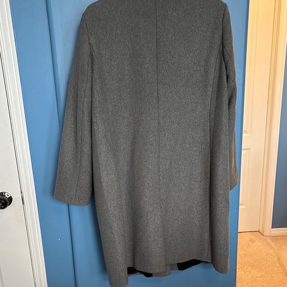 Gray Wool Blend Overcoat - Picture 3 of 5